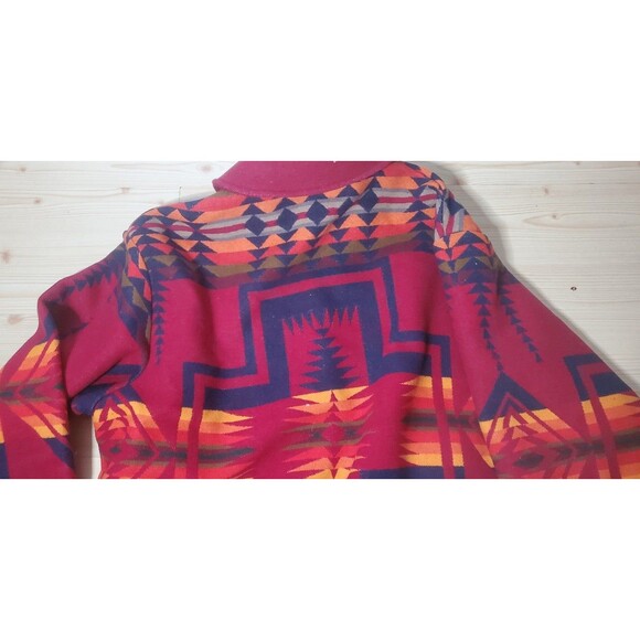 VTG Pendleton High Grade Western Wear Men’s XL Red Aztec Wool Bomber Jacket - Picture 12 of 12